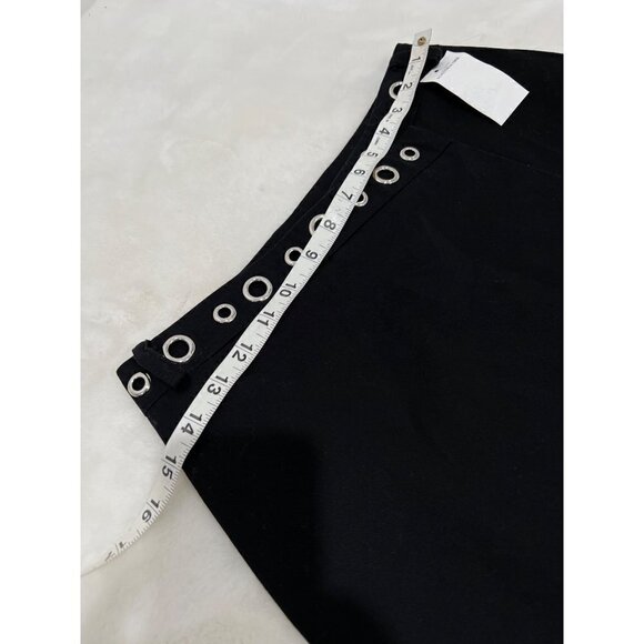 New Maje Size 40 Eyelet Cotton-gabardine Black Mini Skirt Going Out Streetwear - Picture 4 of 12